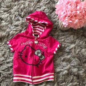 Hello kitty Sanrio 5 S hood shirt pink glittery